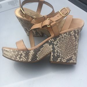 Kate Spade snakeskin pattern leather wedges